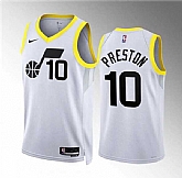 Men's Utah Jazz #10 Jason Preston White Association Edition Stitched Basketball Jersey Dzhi,baseball caps,new era cap wholesale,wholesale hats